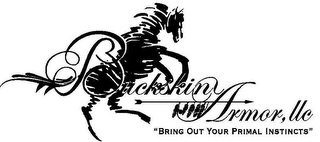BUCKSKIN ARMOR, LLC "BRING OUT YOUR PRIMAL INSTINCTS" logo