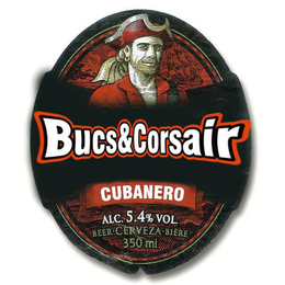 BUCS & CORSAIR CUBANERO BEER CERVEZA BIERE ALC. 5.4% VOL 350 ML logo