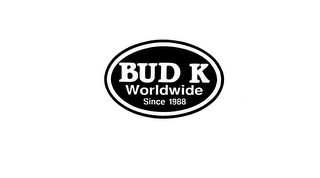 BUD K WORLDWIDE SINCE 1988 logo