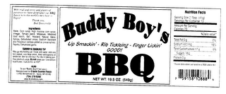 BUDDY BOY'S BBQ logo
