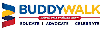BUDDYWALK NATIONAL DOWN SYNDROME SOCIETY EDUCATE ADVOCATE CELEBRATE logo