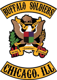 BUFFALO SOLDIERS ORIGINAL 1986 7TH TRUMP MC 6TH DAY "CREATION" IT WAS GOOD CHICAGO, ILL logo
