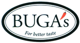 BUGA'S FOR BETTER TASTE logo