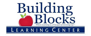 BUILDING BLOCKS LEARNING CENTER "WHERE LEARNING IS A FUN PART OF GROWING UP" logo