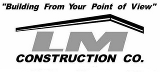 "BUILDING FROM YOUR POINT OF VIEW" LM CONSTRUCTION CO. logo
