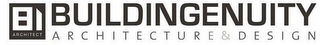 BUILDINGENUITY ARCHITECTURE&DESIGN BI ARCHITECT logo