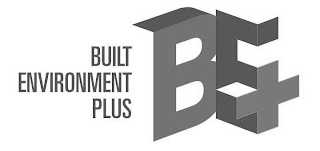 BUILT ENVIRONMENT PLUS BE+ logo