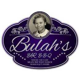 BULAH'S BAR B-B-Q WHERE THE EAST MEATS THE WEST IN RICH BARB-B-Q FLAVORS logo