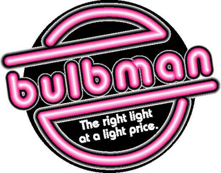 BULBMAN THE RIGHT LIGHT AT A LIGHT PRICE. logo