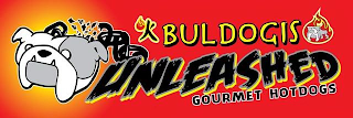 BULDOGIS UNLEASHED GOURMET HOTDOGS logo
