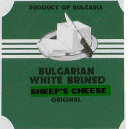 BULGARIAN WHITE BRINED SHEEP'S CHEESE ORIGINAL PRODUCT OF BULGARIA logo