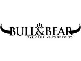BULL & BEAR BAR. GRILL. VANTAGE POINT. logo