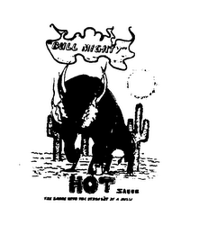 "BULL MIGHTY" HOT SAUCE THE SAUCE WITH THE STRENGTH OF A BULL! logo