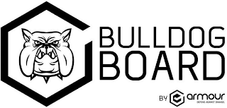 BULLDOG BOARD BY ARMOUR DEFEND AGAINST DAMAGE. logo