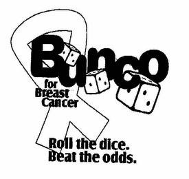 BUNCO FOR BREAST CANCER ROLL THE DICE. BEAT THE ODDS. logo