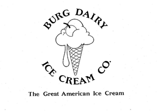 BURG DAIRY ICE CREAM CO. THE GREAT AMERICAN ICE CREAM logo