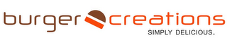 BURGER CREATIONS SIMPLY DELICIOUS. logo