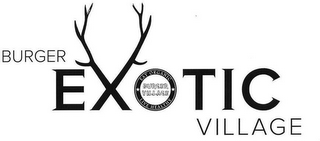 BURGER EXOTIC VILLAGE EAT ORGANIC LIVE HEALTHY BURGER VILLAGE logo