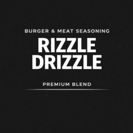 BURGER & MEAT SEASONING RIZZLE DRIZZLE PREMIUM BLEND logo