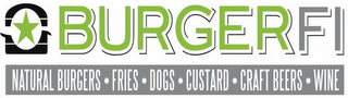 BURGERFI NATURAL BURGERS FRIES DOGS CUSTARD CRAFT BEERS WINE logo