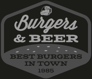 BURGERS & BEER BEST BURGERS IN TOWN 1985 logo