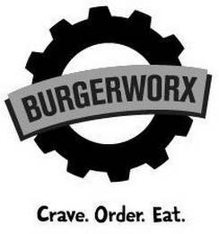 BURGERWORX CRAVE. ORDER. EAT. logo