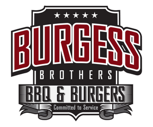 BURGESS BROTHERS BBQ & BURGERS COMMITTED TO SERVICE logo