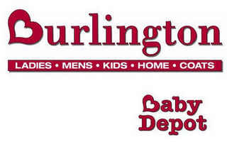 BURLINGTON LADIES · MENS · KIDS · HOME · COATS BABY DEPOT logo