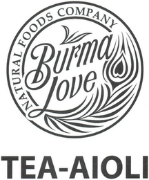 BURMA LOVE NATURAL FOODS COMPANY TEA-AIOLI logo
