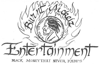 BURNT NICKELZ ENTERTAINMENT BLACK MONEY THAT NEVER FADES IN GOD WE TRUST LIBERTY, 1971 logo