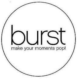 BURST MAKE YOUR MOMENTS POP! logo