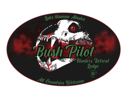 BUSH PILOT HUNTER'S RETREAT LODGE LAKE ILIAMNA ALASKA ALL COUNTRIES WELCOME logo
