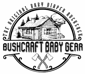 BUSHCRAFT BABY GEAR THE ORIGINAL BABY DIAPER RUCKSACK logo