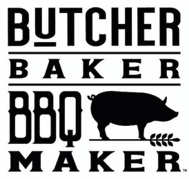 BUTCHER BAKER BBQ MAKER logo