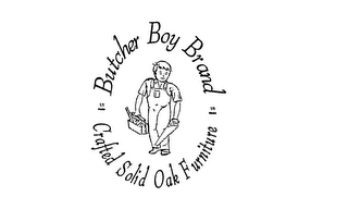 BUTCHER BOY BRAND CRAFTED SOLID OAK FURNITURE US MADE logo