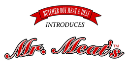 BUTCHER BOY MEAT & DELI INTRODUCES MR. MEAT'S logo