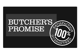 BUTCHER'S PROMISE SATISFACTION GUARANTEED 100% logo