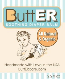 BUTTER SOOTHING DIAPER BALM ALL NATURAL & ORGANIC HANDMADE WITH LOVE IN USA BUTTERCARE.COM logo