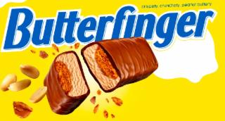 BUTTERFINGER CRISPETY, CRUNCHETY, PEANUT BUTTERY logo