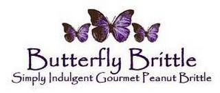 BUTTERFLY BRITTLE SIMPLY INDULGENT GOURMET PEANUT BRITTLE logo