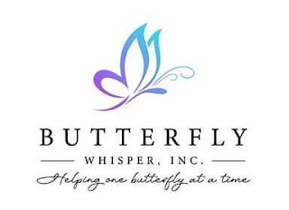BUTTERFLY WHISPER, INC. HELPING ONE BUTTERFLY AT A TIME logo