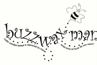 BUZZWAX MAN RUSTIC CANDLES TESTED & APPROVED BY MEN WHAT KIND OF BUZZ DO YOU WANT? logo