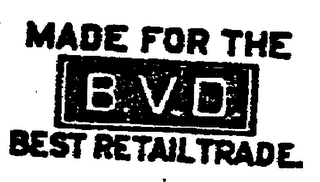 B.V.D. MADE FOR THE BEST RETAIL TRADE. logo