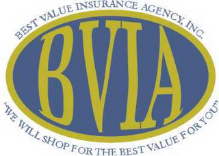 BVIA BEST VALUE INSURANCE AGENCY, INC. "WE WILL SHOP FOR THE BEST VALUE FOR YOU" logo
