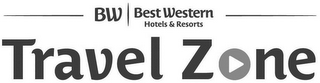 BW BEST WESTERN HOTELS & RESORTS TRAVELZONE logo