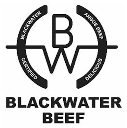 BW BLACKWATER BEEF BLACKWATER CERTIFIED ANGUS BEEF DELICIOUS logo