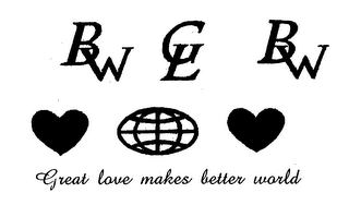 BW GL BW GREAT LOVE MAKES BETTER WORLD logo