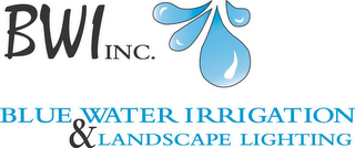 BWI INC. BLUE WATER IRRIGATION & LANDSCAPE LIGHTING logo