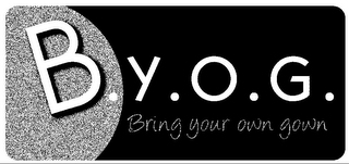 B.Y.O.G. BRING YOUR OWN GOWN logo
