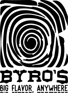BYRO'S BIG FLAVOR, ANYWHERE logo
